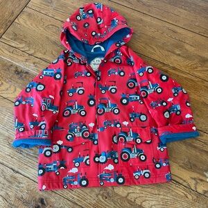 Hatley Kids' Red Tractor Print Raincoat